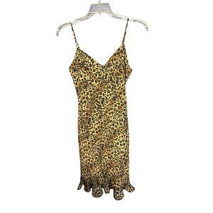 Rave Y2K Leopard Print Slip Dress Medium‎